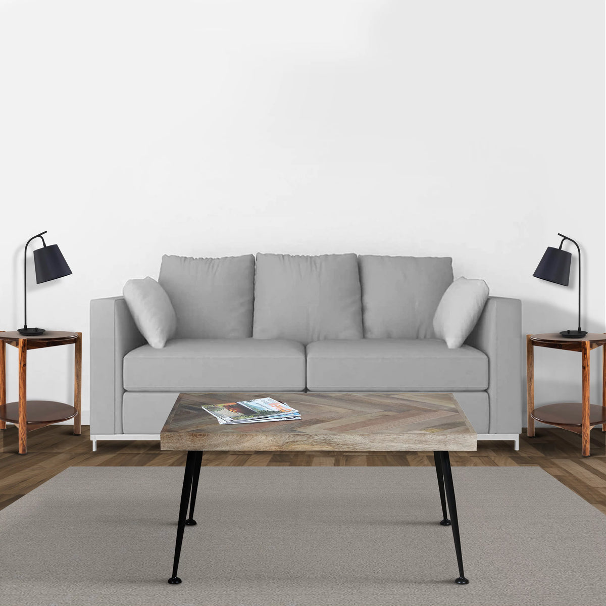 36 Inch Rectangular Mango Wood Coffee Table U596