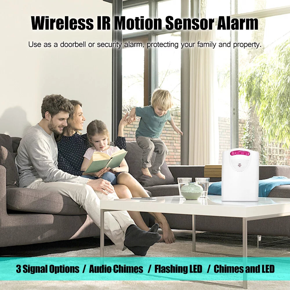 Wireless Driveway Alarm with IR Motion Sensor, 1 Receiver & 2 Transmitters L4572