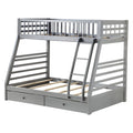 Gray Twin over Full Bunk Bed with 2 Drawers Q8084