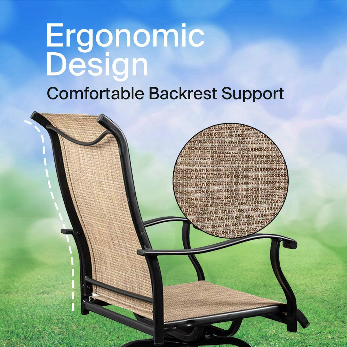 3 Piece Swivel Chair and Glass Table Y902291