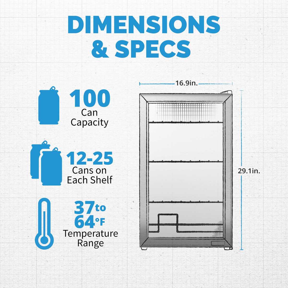 100 Can Stainless Steel Beverage Refrigerator K4264