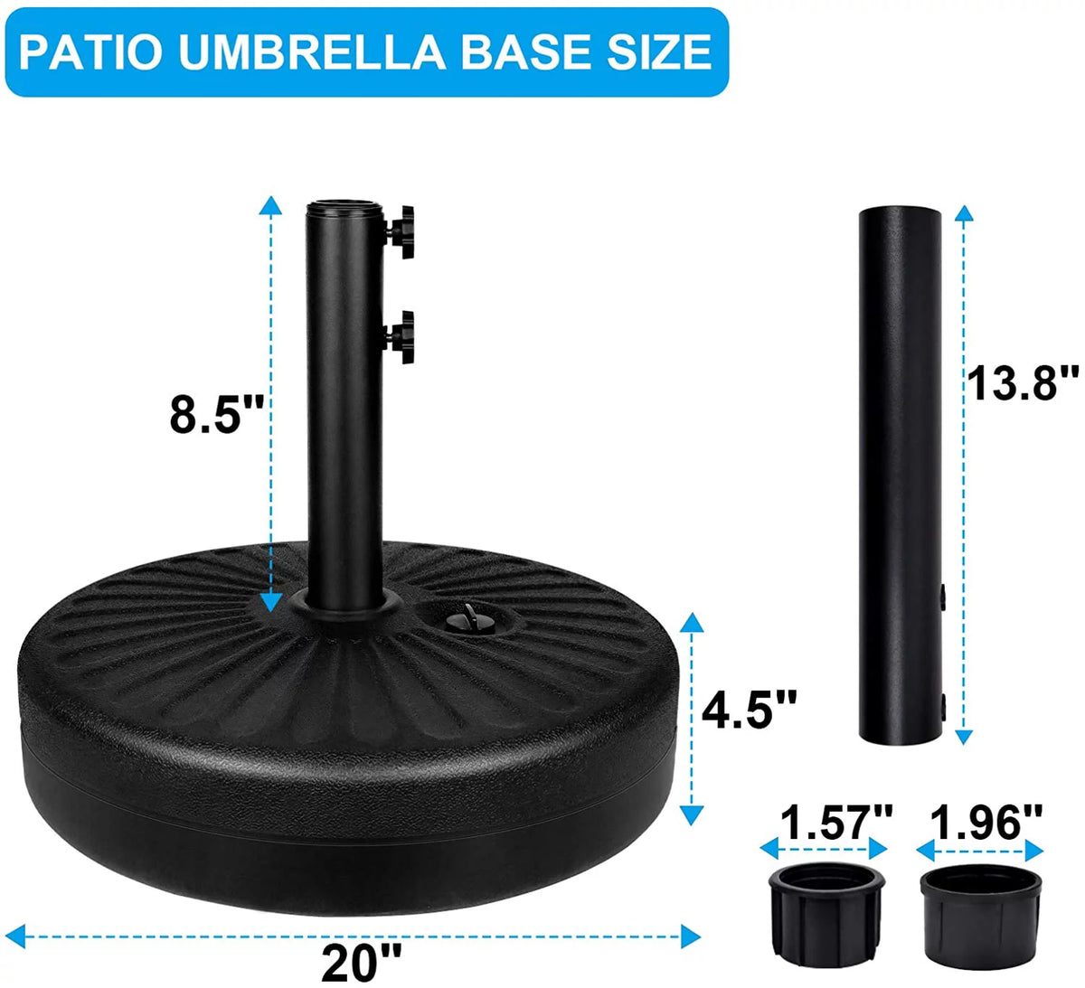 20" Heavy Duty Patio Umbrella Base Stand R14511