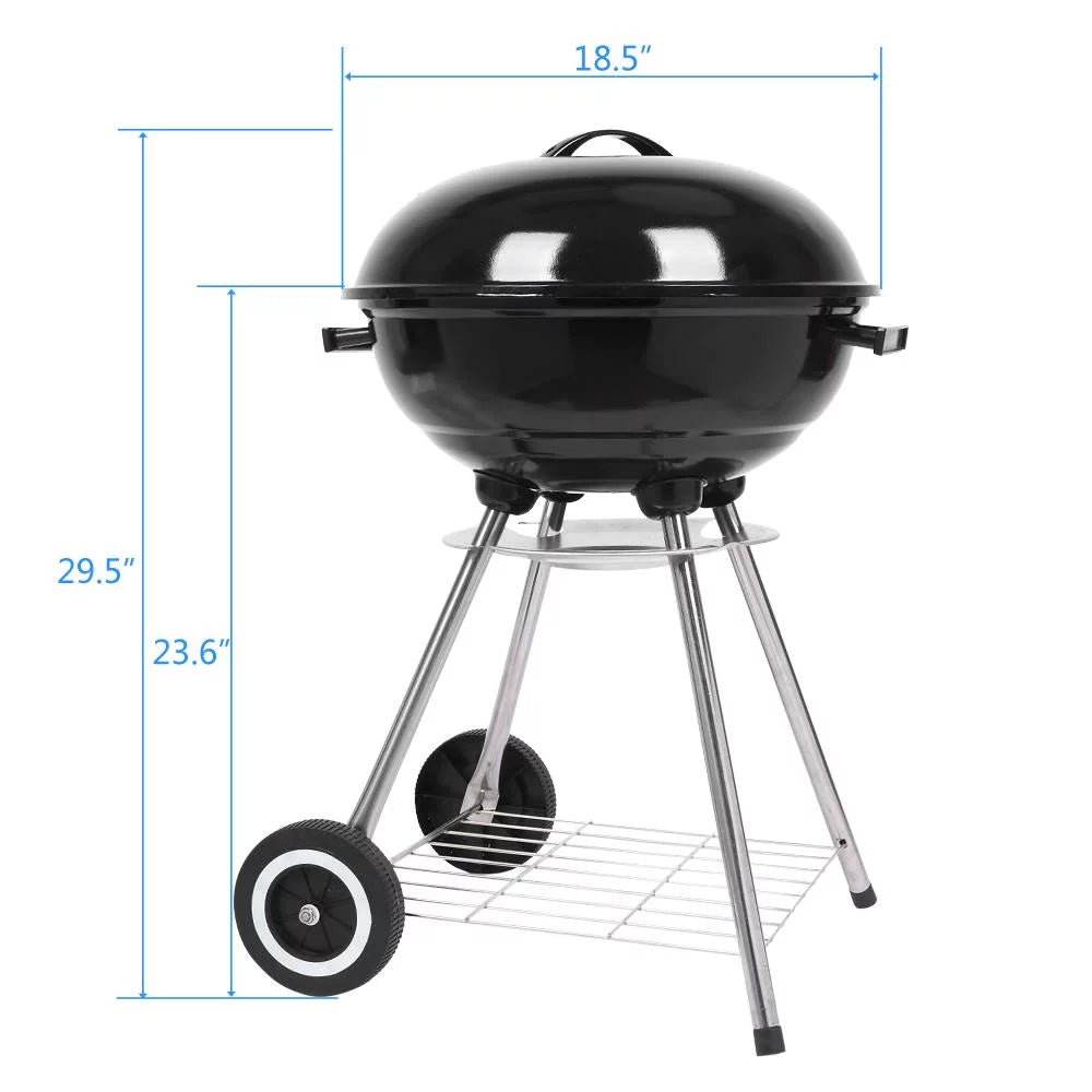 18" Portable Charcoal Grill with Wheels F799133
