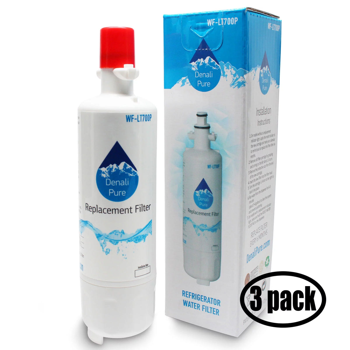3-Pack Refrigerator Water Filter Cartridge J260