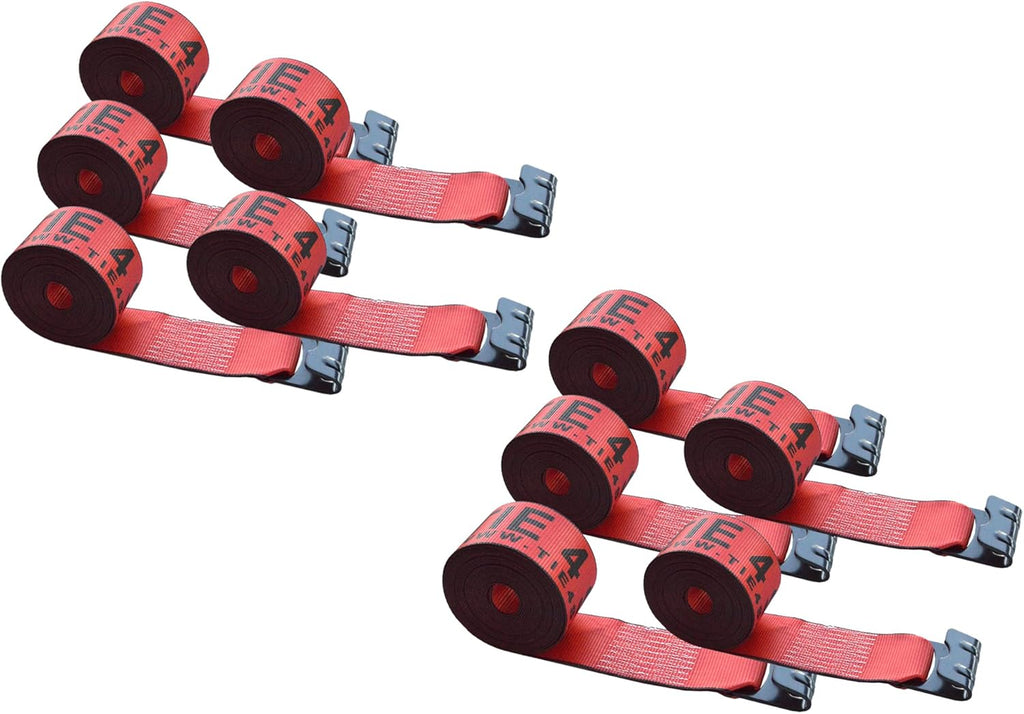 Blue 8 Pack Heavy Duty Tie Down Straps with Flat Hooks F288096