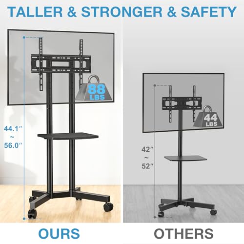 Height Adjustable Rolling TV Stand for 32-75 inch TVs M2755