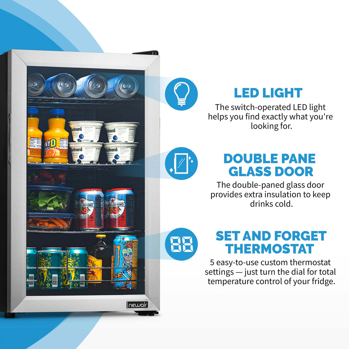 100 Can Stainless Steel Beverage Refrigerator K4264