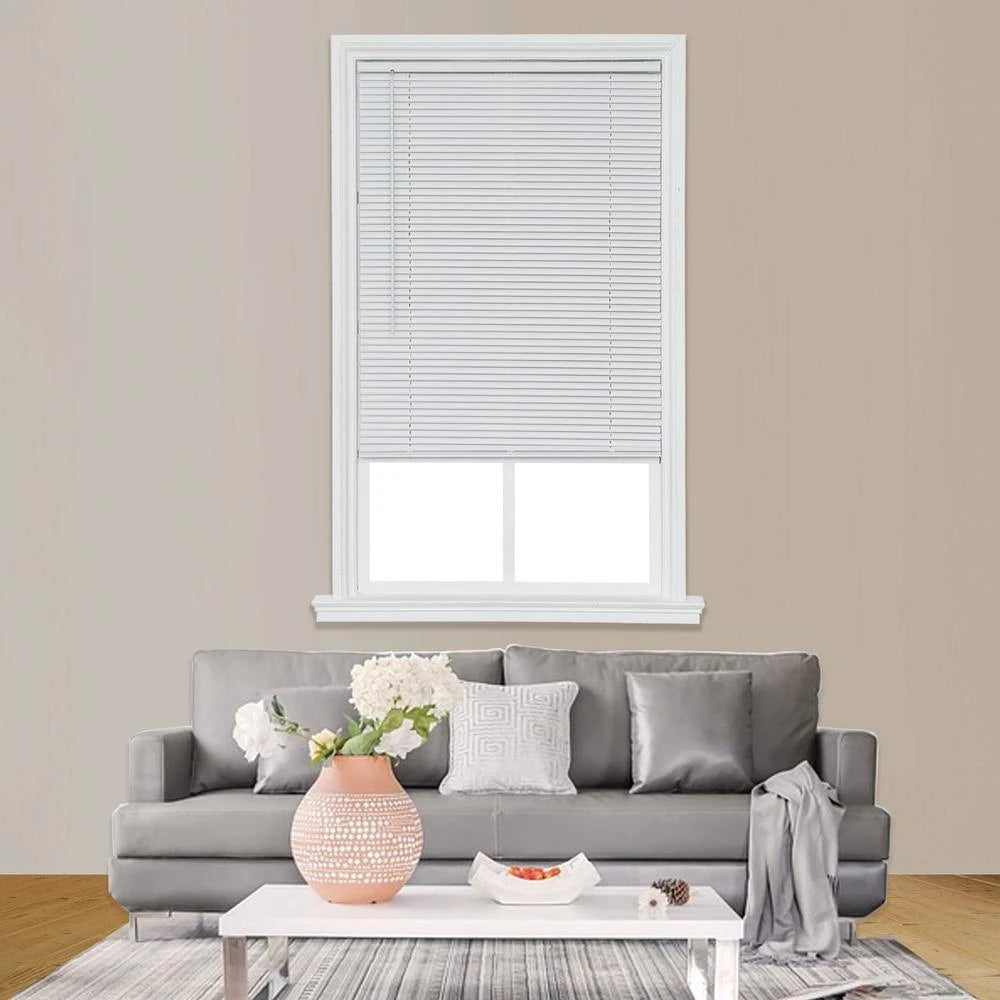 White Cordless Room Darkening Vinyl Mini Blind 62 in. W x 64 in. L O6852