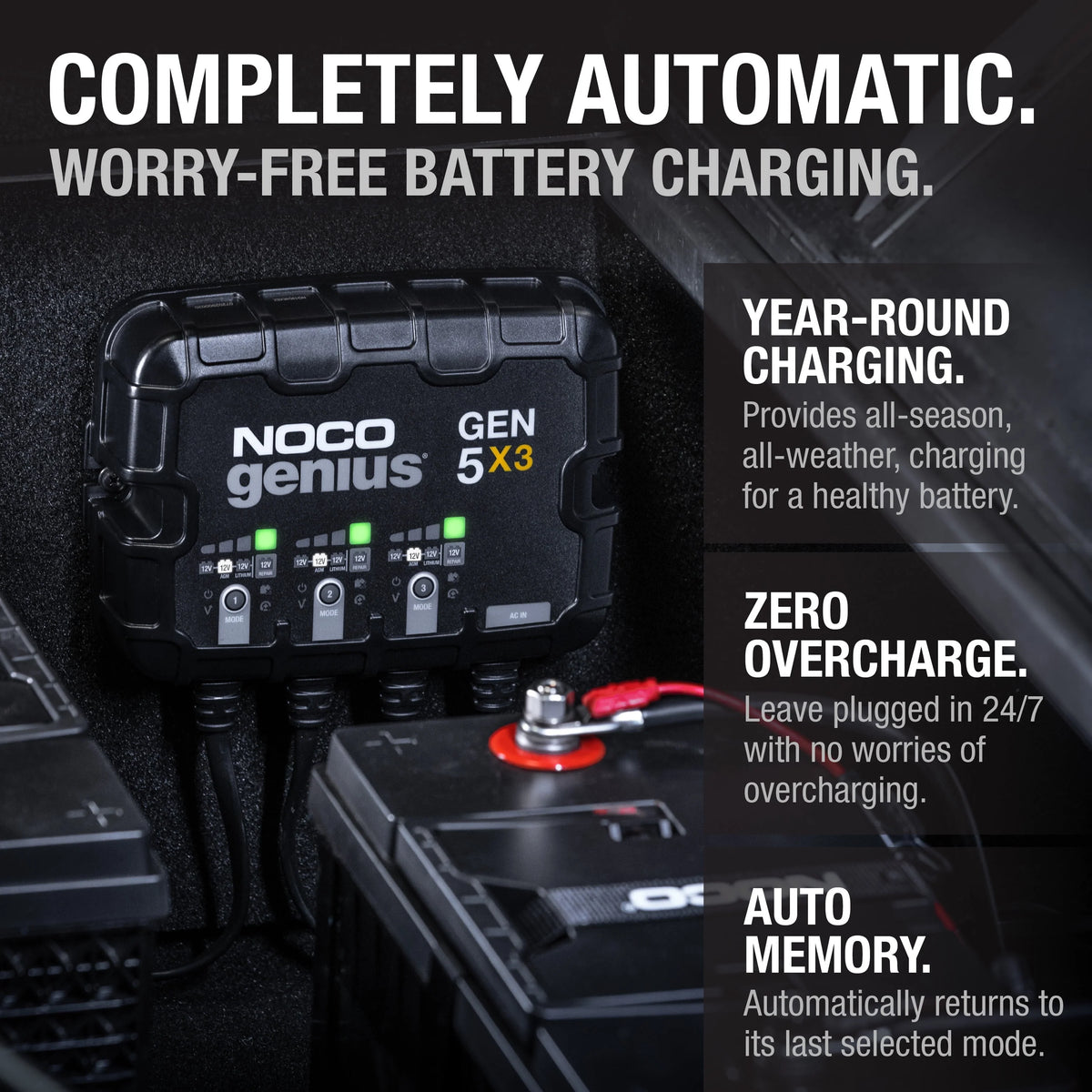 3-Bank 15A 12V Onboard Battery Charger E259948