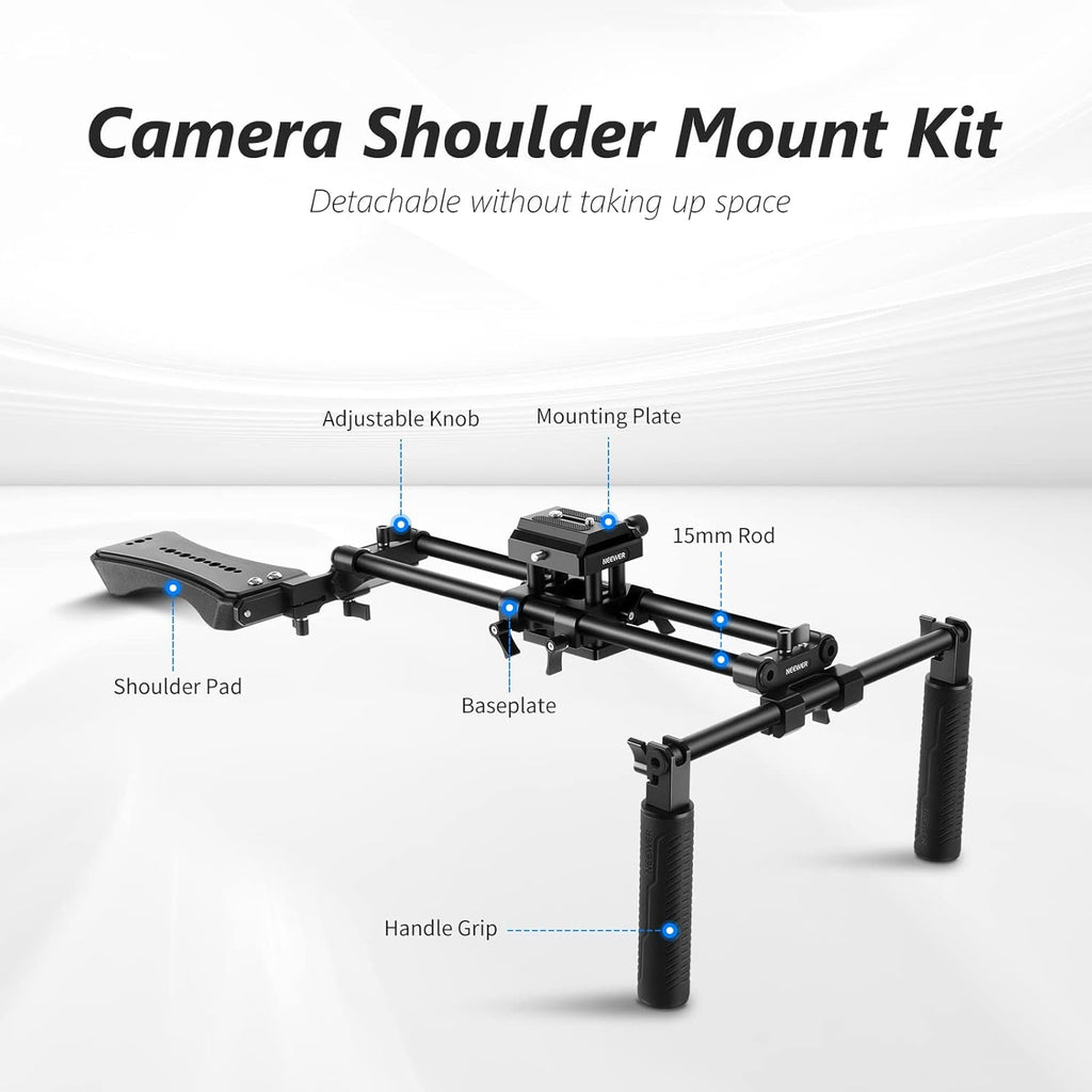 Aluminum Alloy Camera Shoulder Rig with 15mm Rod P61188