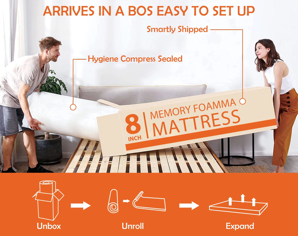 Twin Size Medium Firm Foam Mattress with Cover T375138