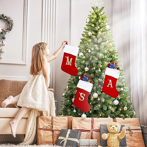 20 Inches Red Velvet Christmas Stockings with Letters D130797