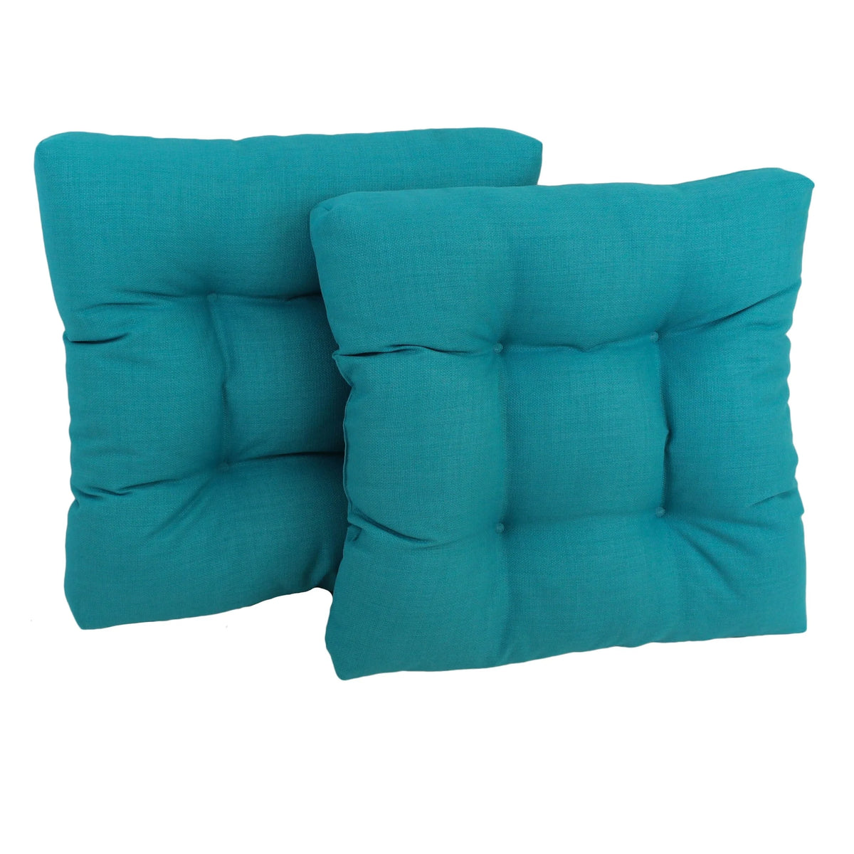 19 in. Squared Solid Spun Polyester Tufted Dining Chair Cushions, Set of 2 C15507
