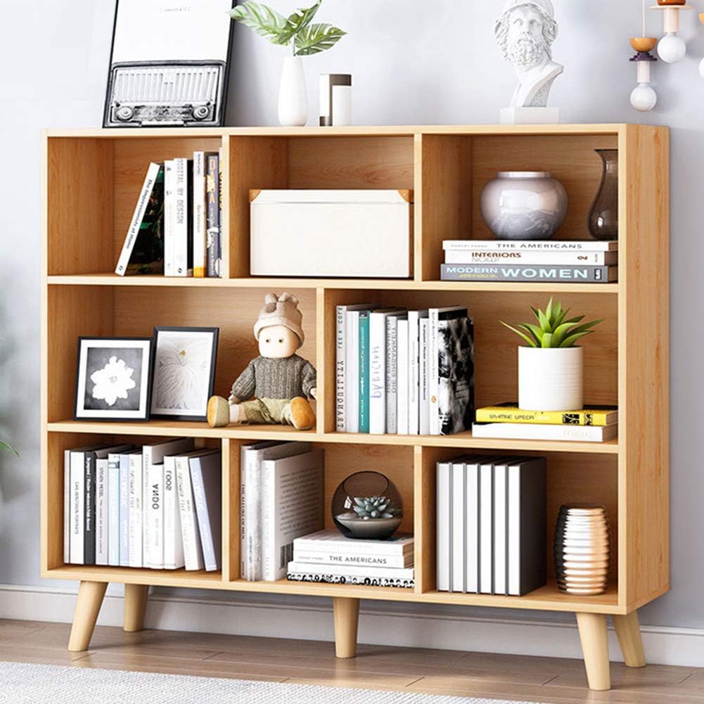 Bright Blue 3-Tier 8 Cube Wooden Bookshelf N65387