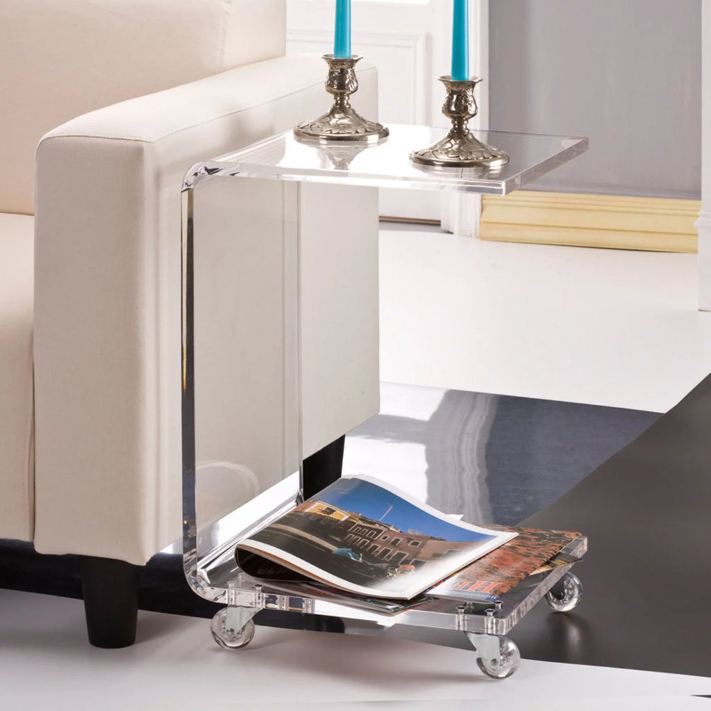 Clear Lucite and Acrylic Accent Table O4699