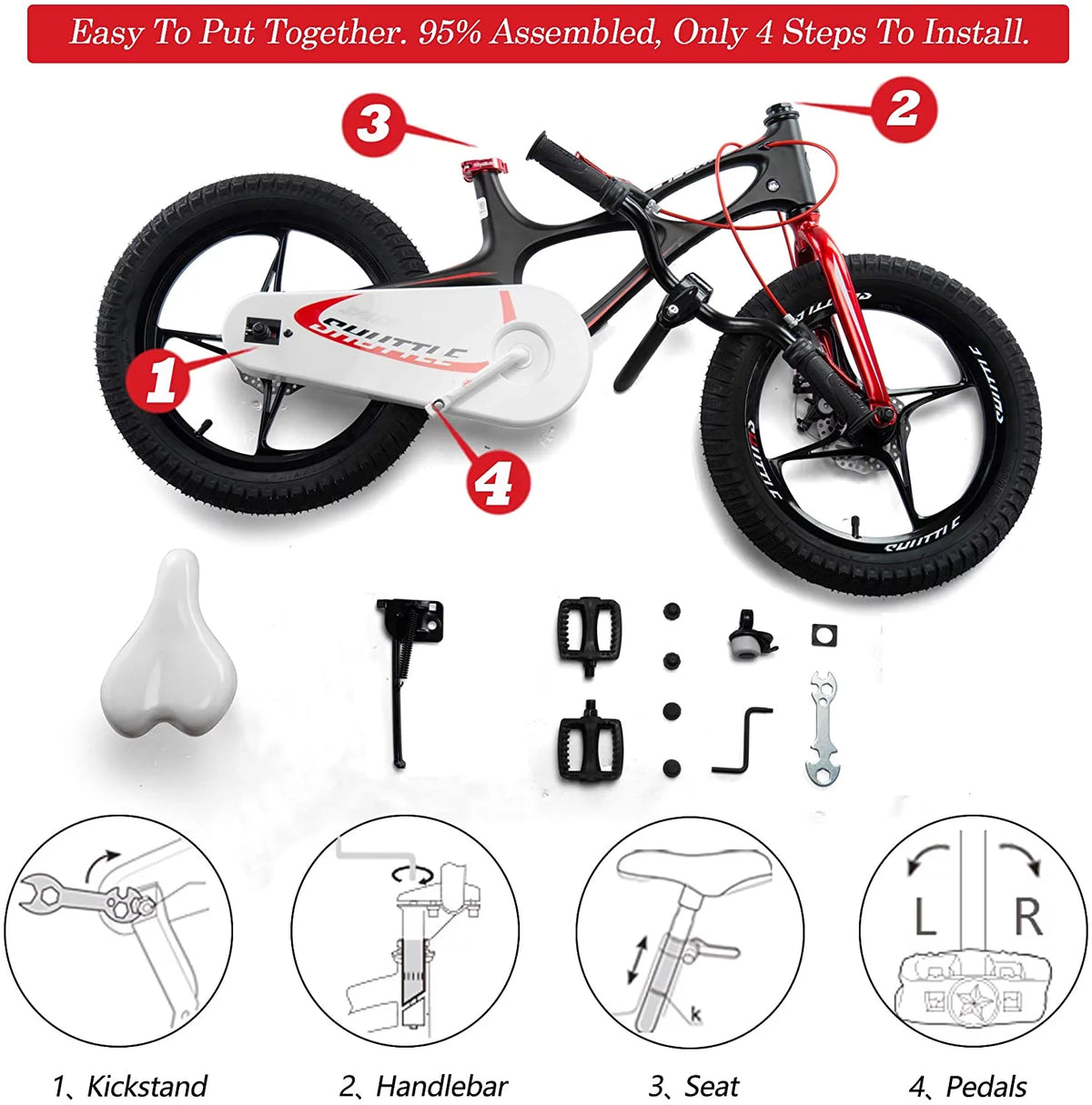 White 18 inch Kid's Bike N751328