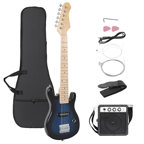 Black 30" Beginner Electric Guitar with 5W Amp and Bag C166