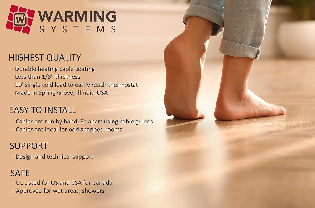 50 Sqft Electric Radiant Floor Heat Heating System with Digital Thermostat T90567