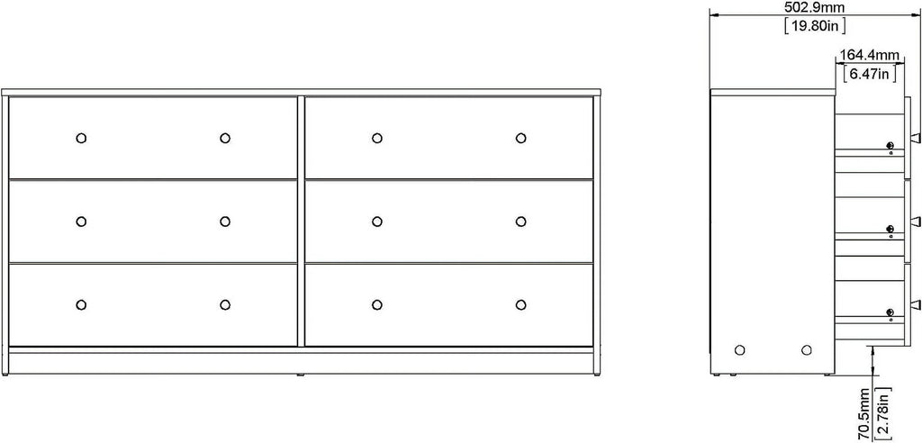 6 Drawer Double Dresser Y764