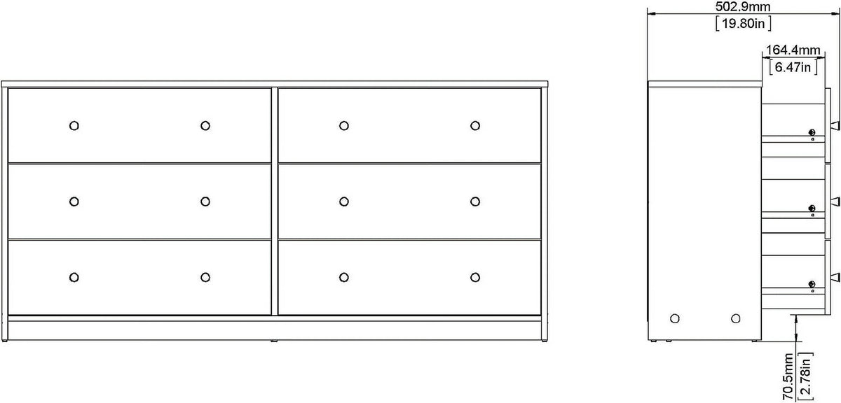6 Drawer Double Dresser Y764