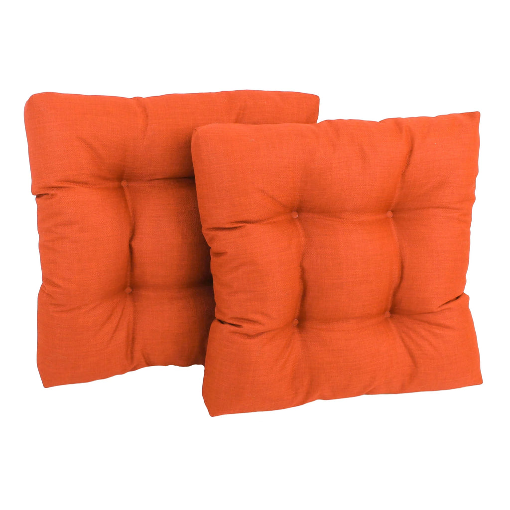 19 in. Squared Solid Spun Polyester Tufted Dining Chair Cushions, Set of 2 C15507