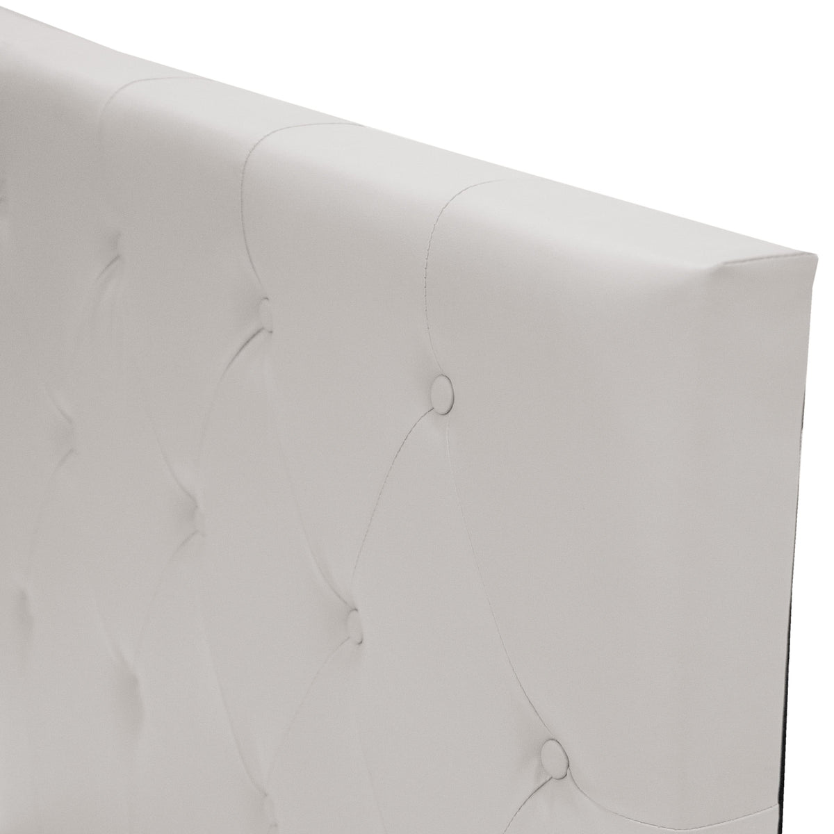 White Faux Leather Upholstered Twin Size Bed with Tufted Headboard R629393
