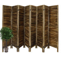 8 Panel Folding Room Divider Privacy Screen 5.6Ft Tall Brown V28880
