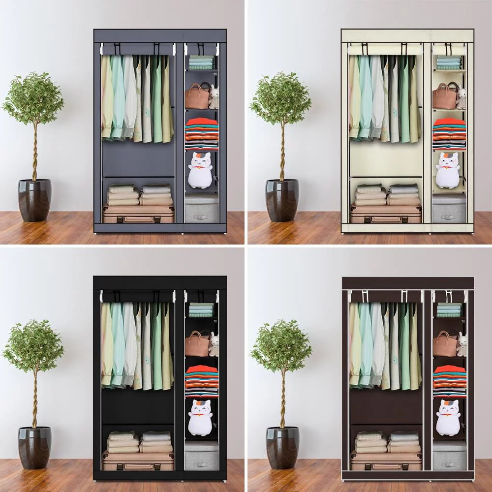 Black Portable Non-woven Fabric Clothes Closet B6408