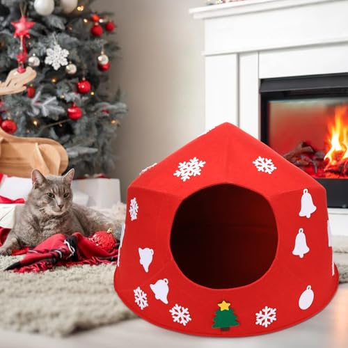 Large Christmas Cat Bed with Detachable Washable Cover R86058