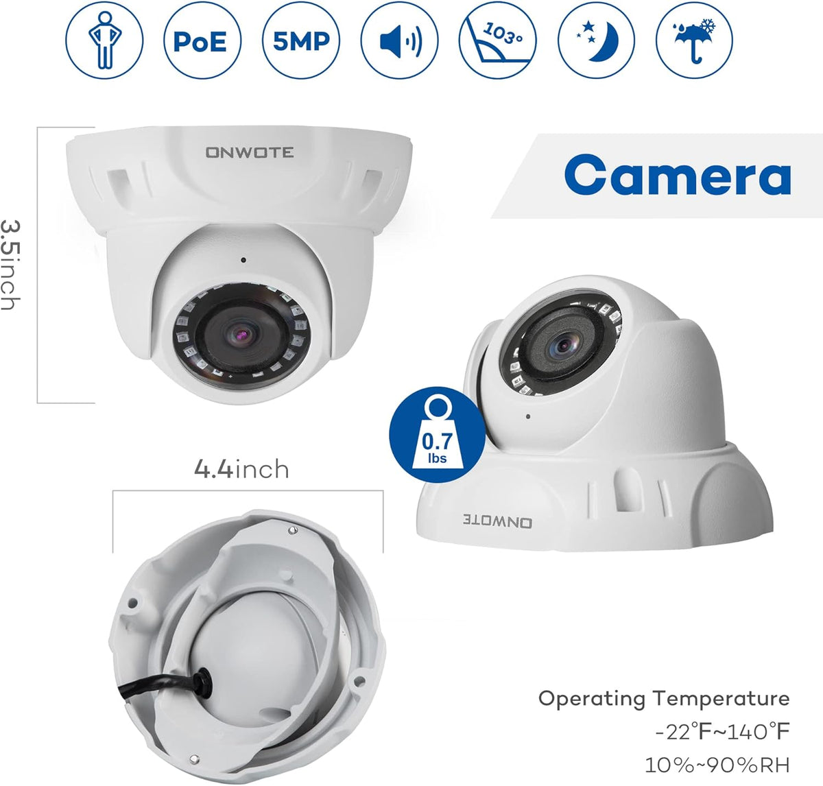 4K 16 Channel PoE Security Camera System 4TB T366811