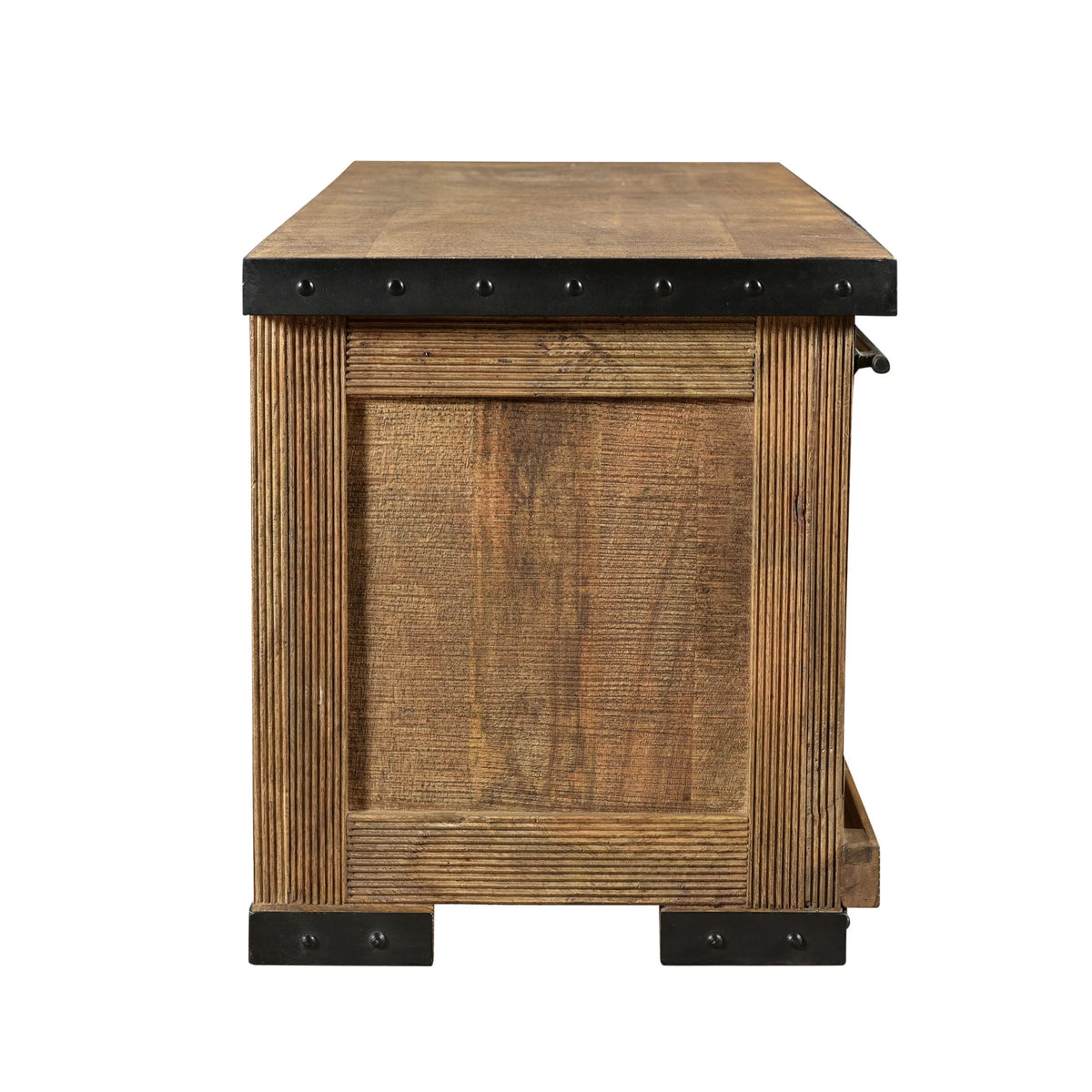 Natural and Black Mango Wood TV Stand Q4778