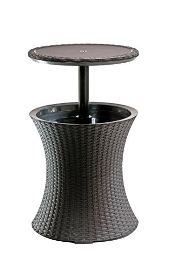 Dark Grey Outdoor Side Table with 7.5 Gallon Cooler I299