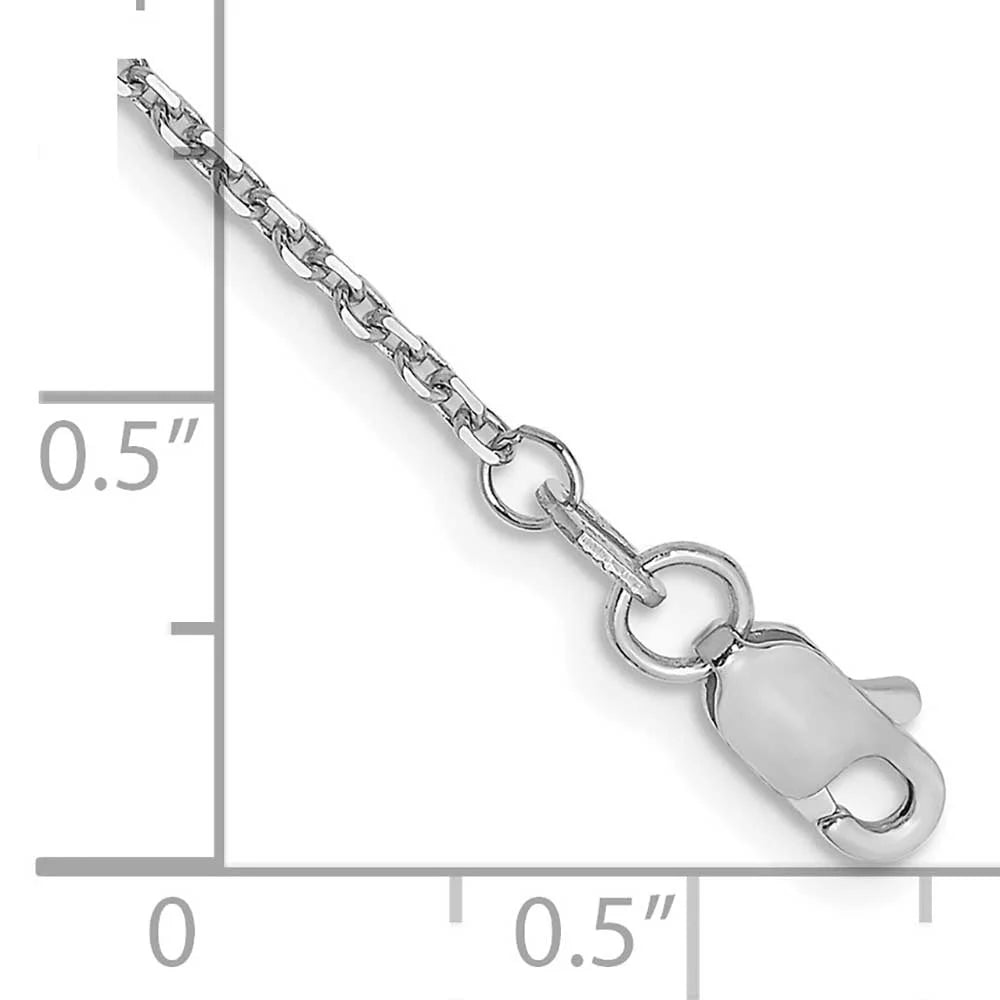 14 Karat White Gold 1.4mm Cable Chain Anklet R820