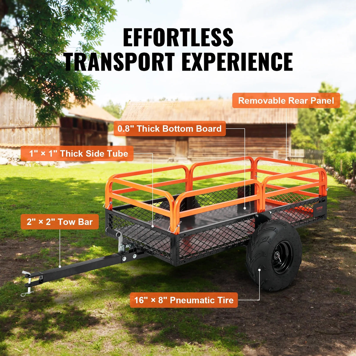Steel Construction Tow Behind Dump Cart 1500 lbs J42506