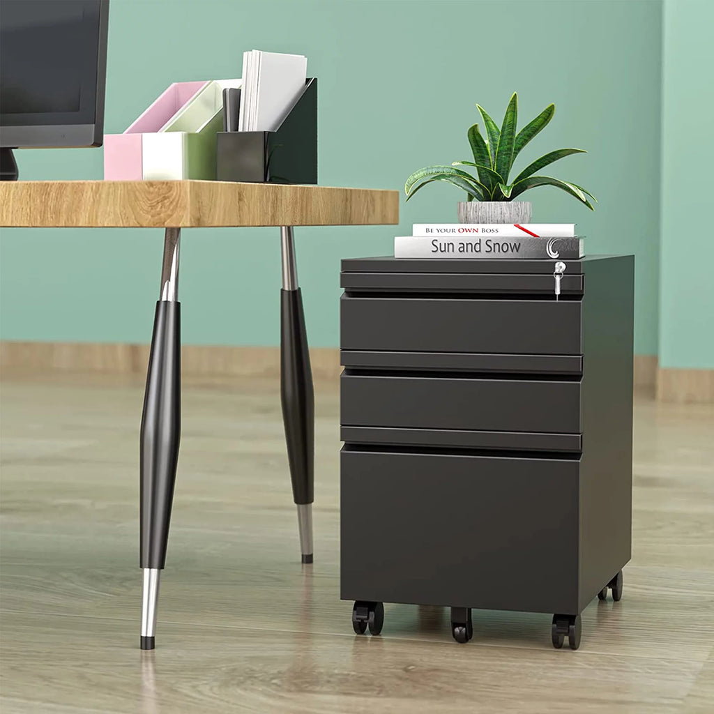 3 Drawer Mobile File Cabinet Under Desk Office F422