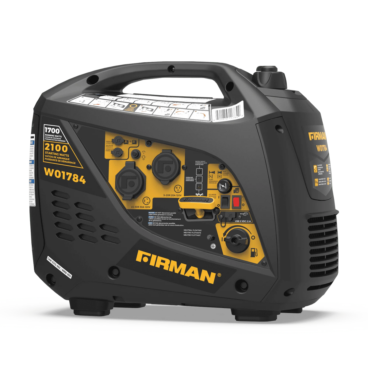 2100/1700 Watt Recoil Start Inverter Portable Generator Z5183
