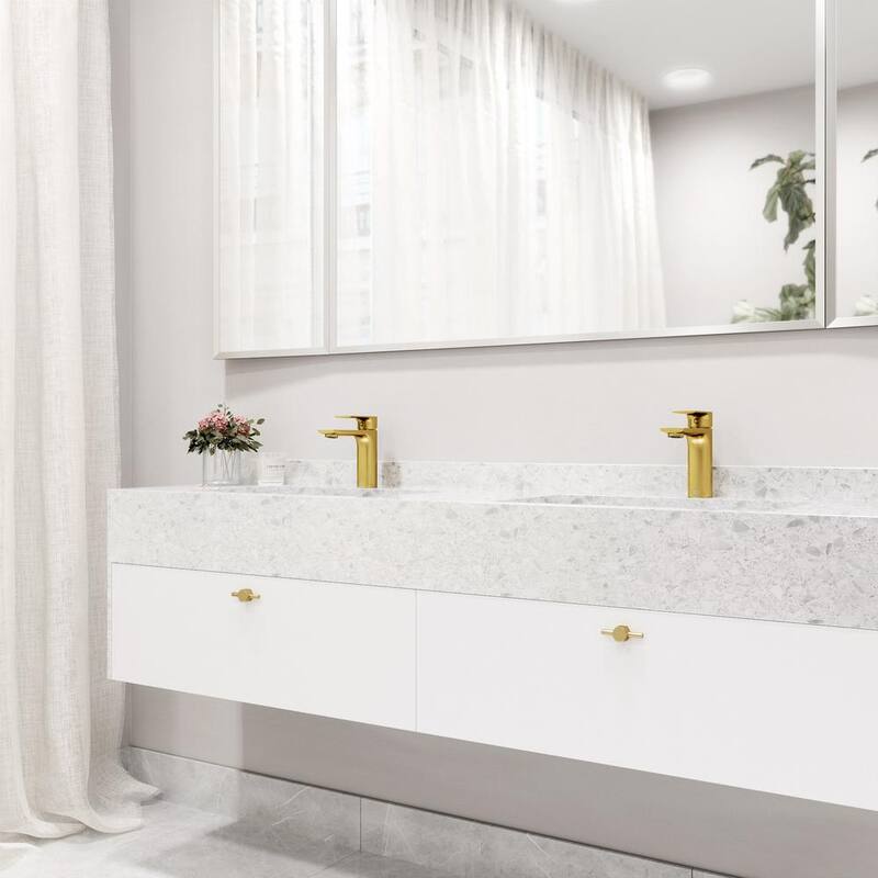 Single Handle Single-Hole Bathroom Faucet Matte Brushed Gold M132112
