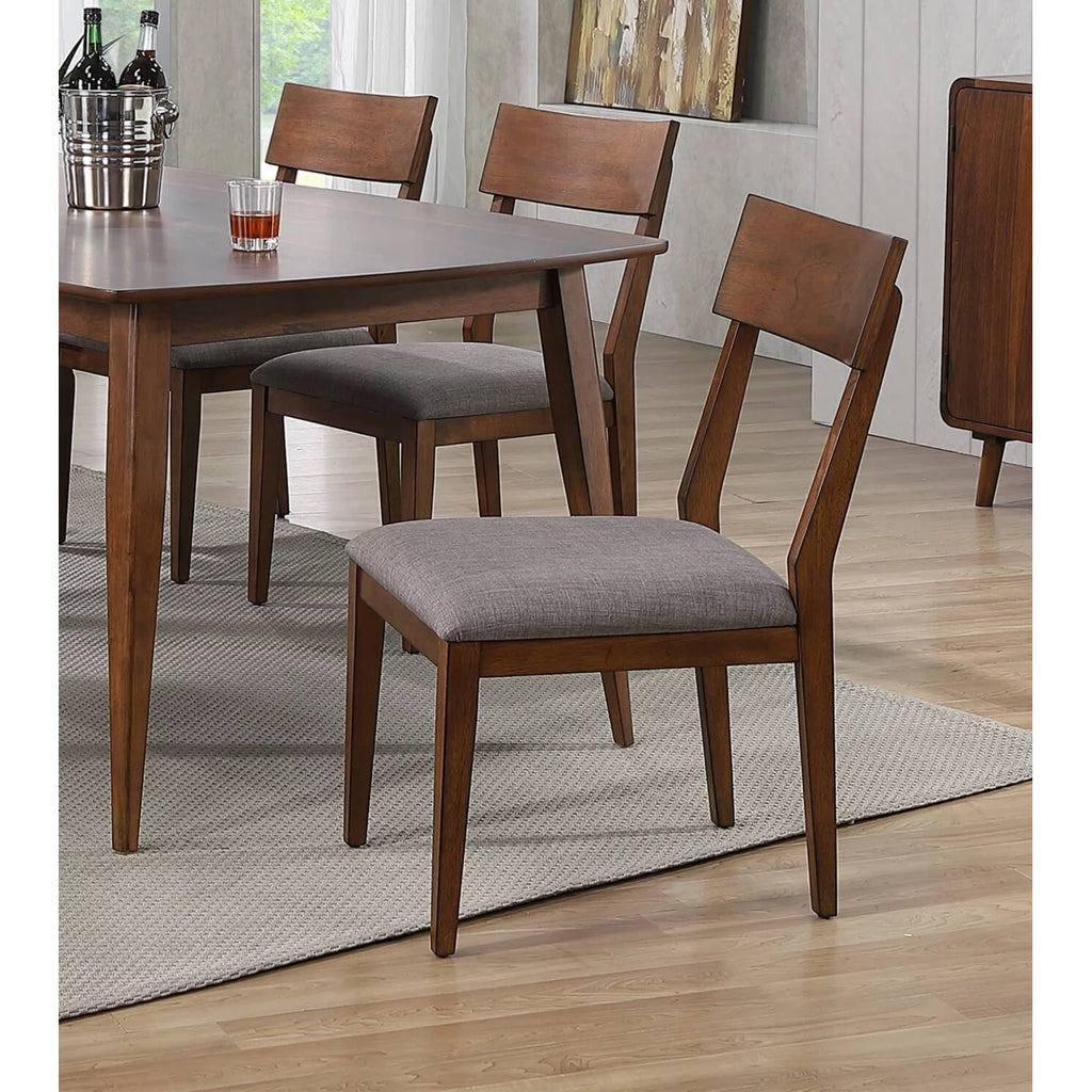 Mid Century Danish Walnut Upholstered Side Chair Set Of 2 Y8502