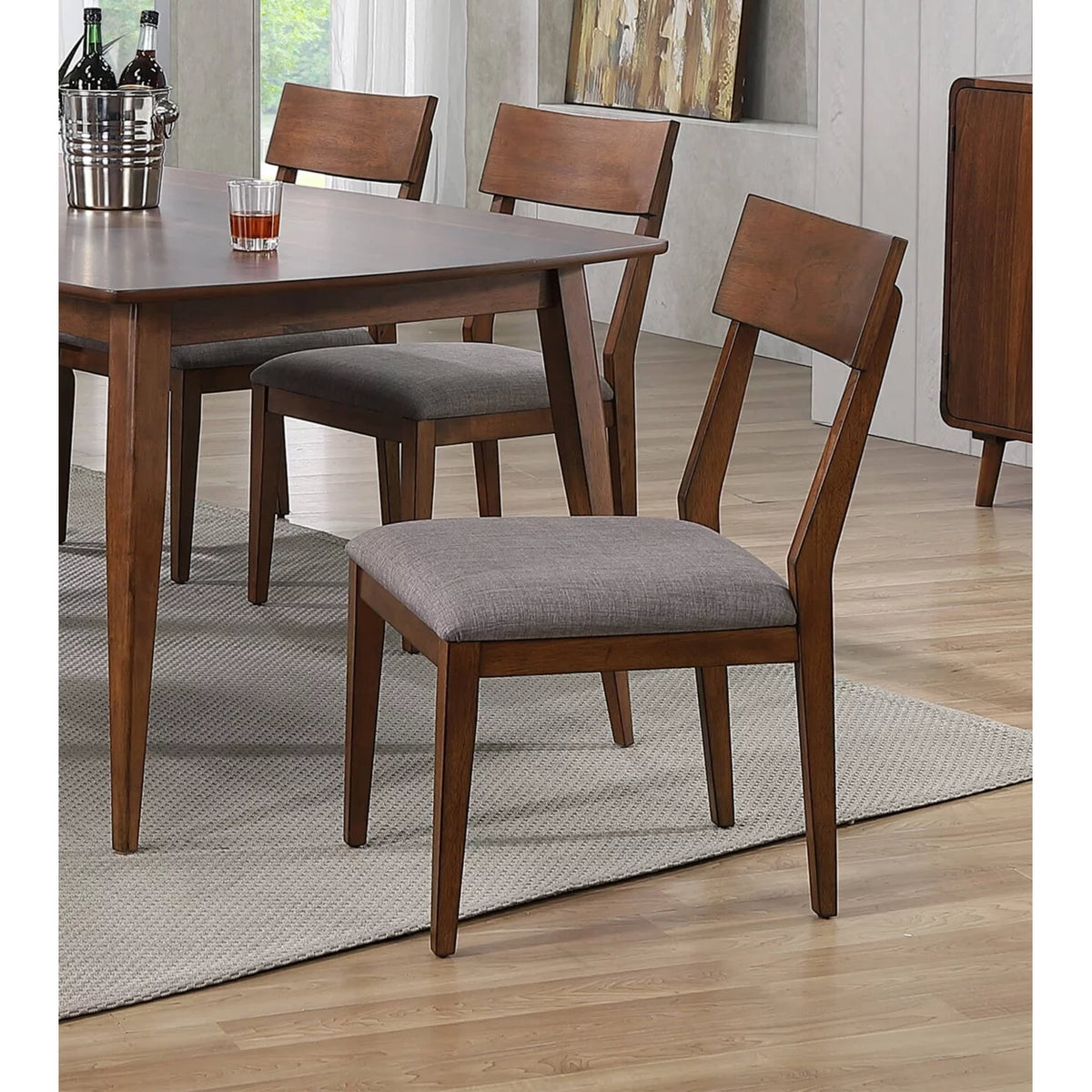 Mid Century Danish Walnut Upholstered Side Chair Set Of 2 Y8502