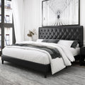 White Faux Leather Upholstered King Bed Frame N75972