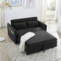 Black Velvet 3 in 1 Sleeper Sofa Couch Bed with 2 USB Ports C2249
