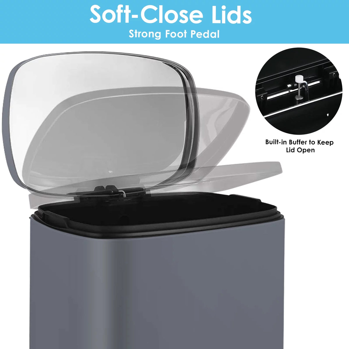 50L Stainless Steel Kitchen Step Trash Can J431042