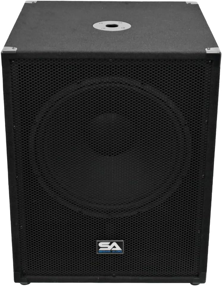 Pair of Powered PA 18 Subwoofer Speaker Cabinets T173