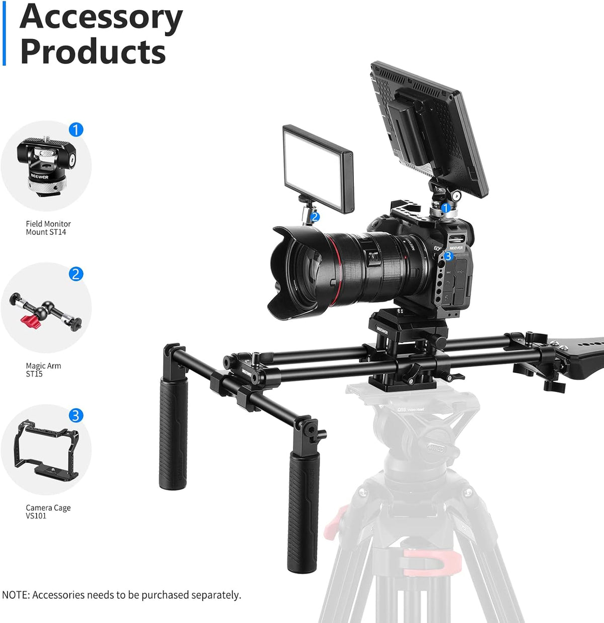 Aluminum Alloy Camera Shoulder Rig with 15mm Rod P61188