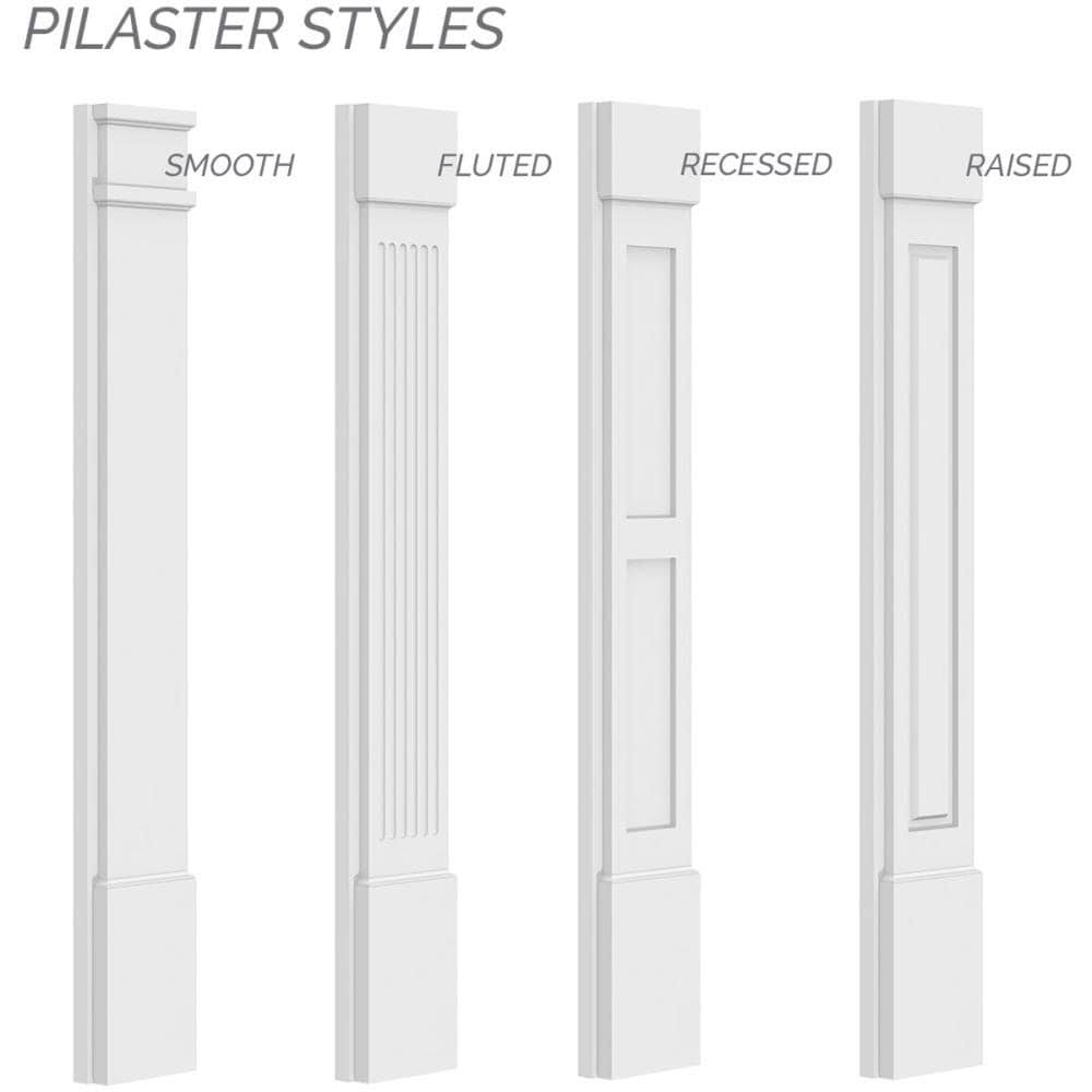 Plain PVC Pilaster with Capital and Base (Pair) M1380
