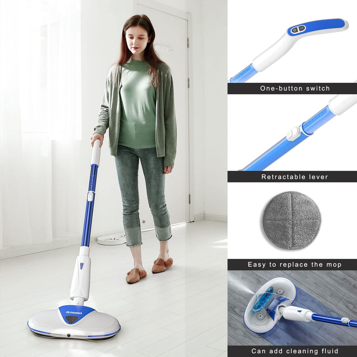 Cordless Electric Spin Mop with LED Headlights G622