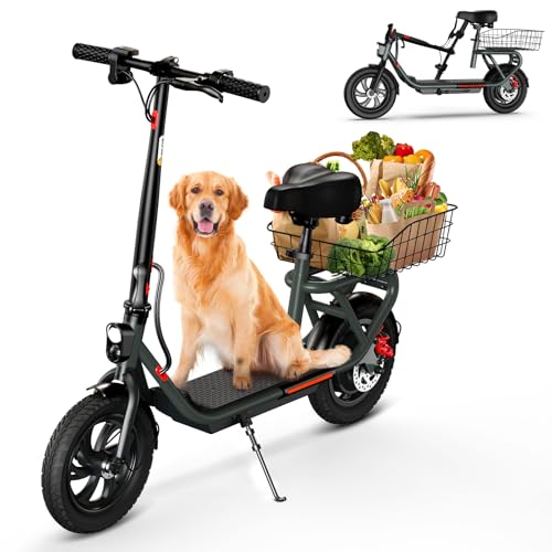 Electric Scooter with Seat, 12" Pneumatic Tire, Foldable P70475