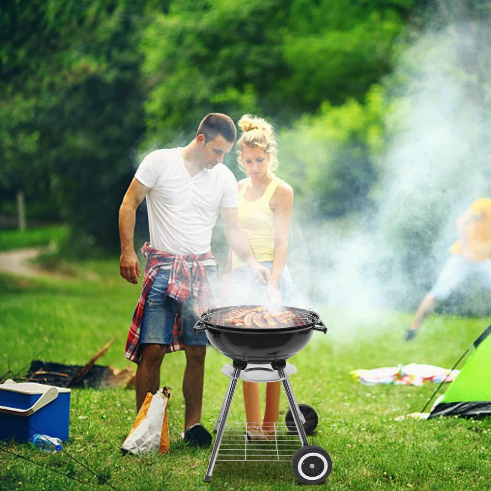 18" Portable Charcoal Grill with Wheels F799133