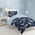 Navy Polyester Cotton Twin 2 Piece Comforter Set V1250