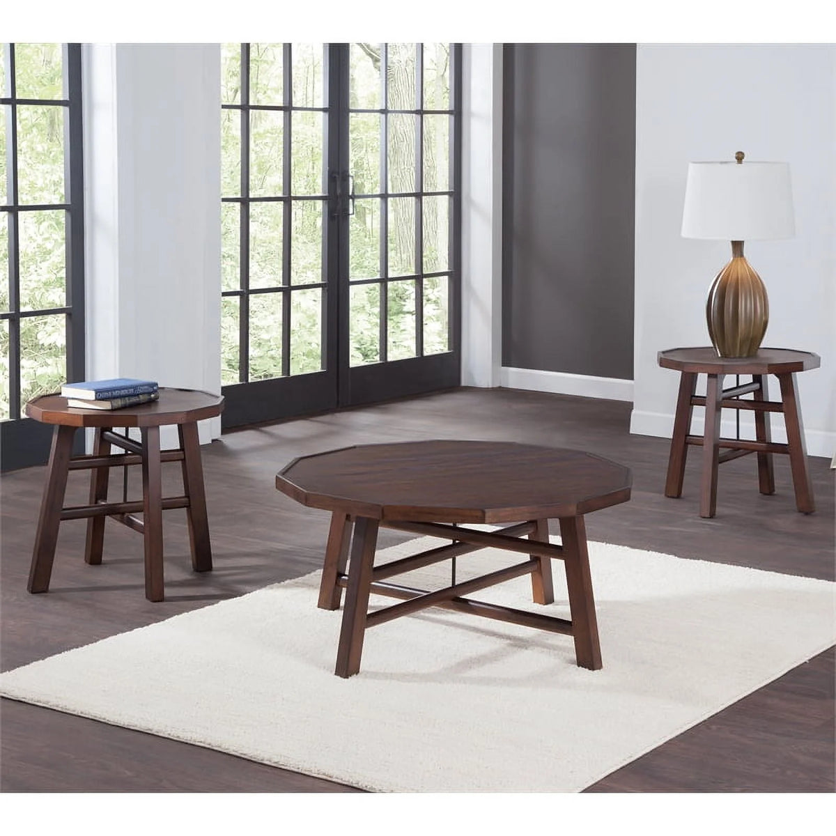 Burnt Caramel Finish Wood End Table D8157